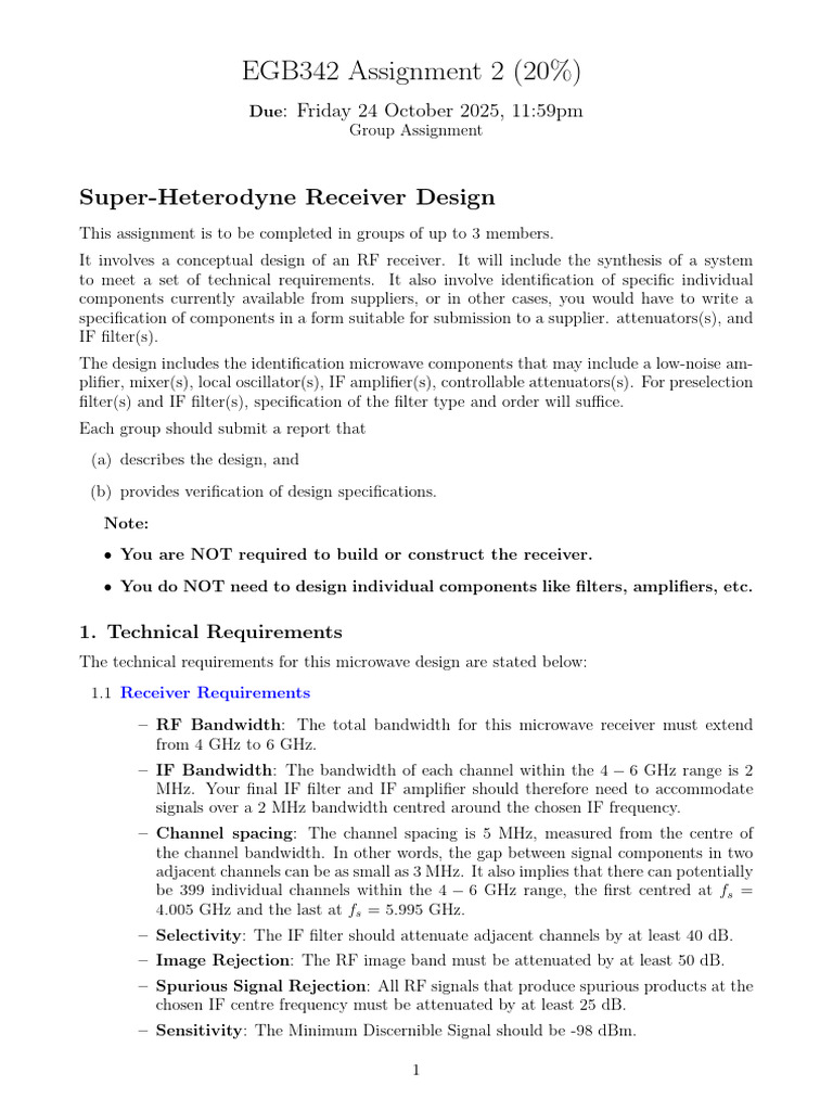 Super-Heterodyne Receiver Design Guide | PDF | Filter (Signal ...