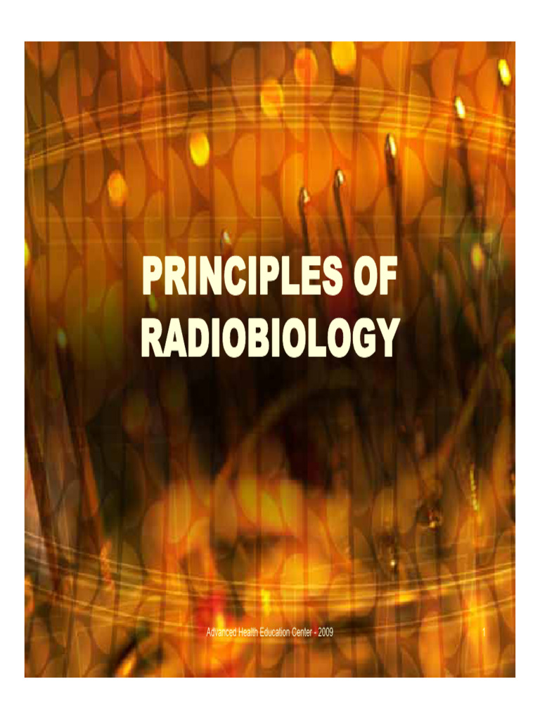 Principles of Radiobiology Overview | PDF | Radiation Therapy ...