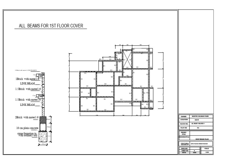 First Floor Roof Beams Plan | PDF