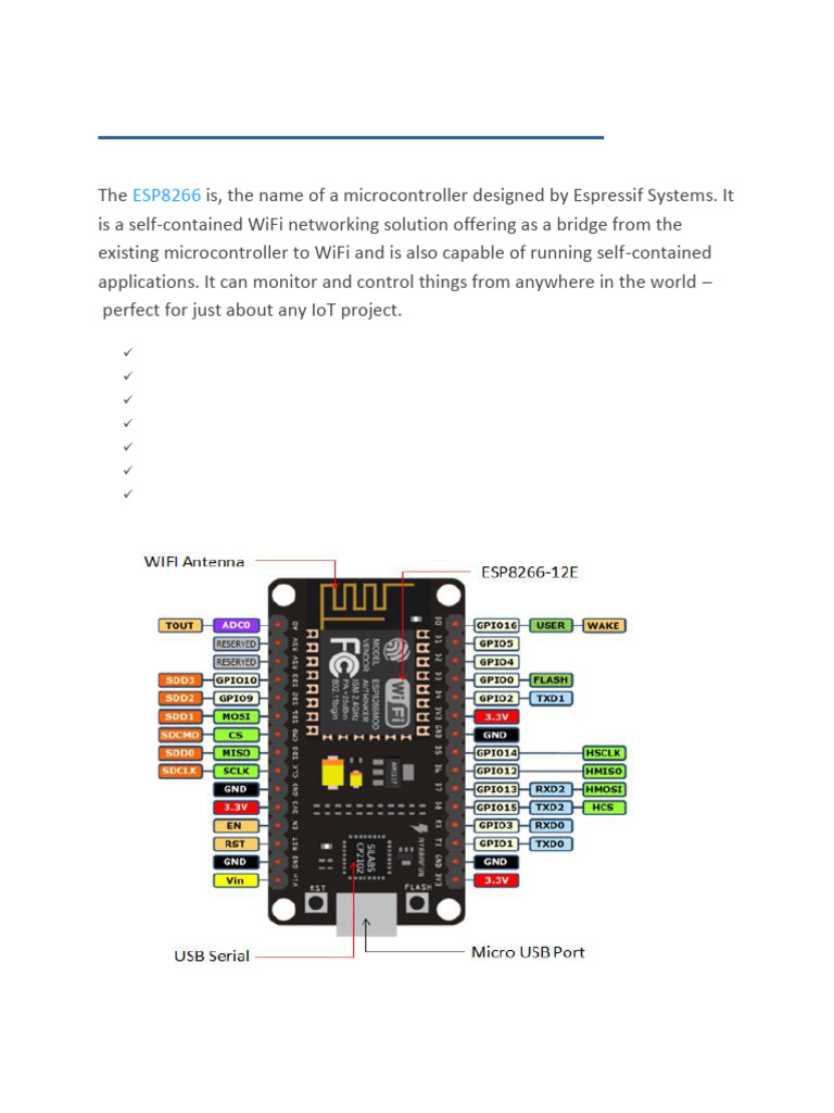 On-Board Features of ESP8266 NodeMCU | PDF | Microcontroller | Computer ...