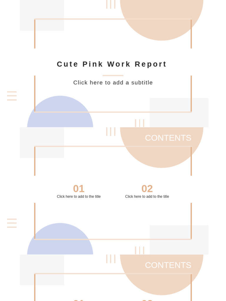 Cute Pink Work Report Overview | PDF