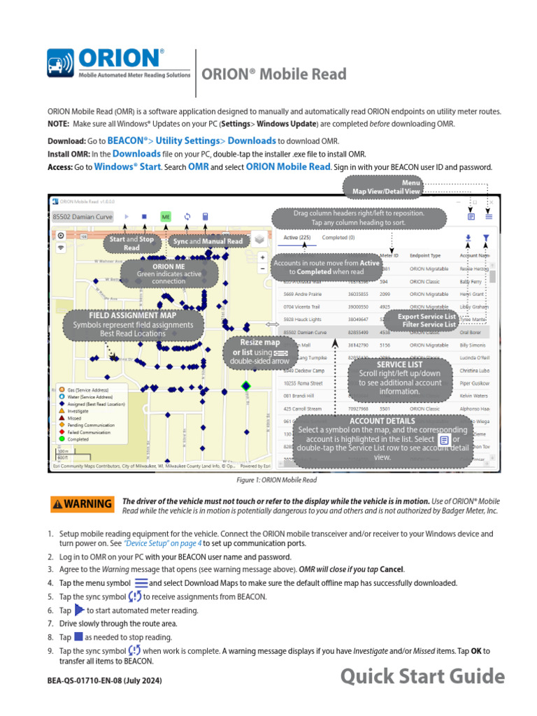 ORION Mobile Read Quick Start Guide | PDF | Microsoft Windows | Menu ...