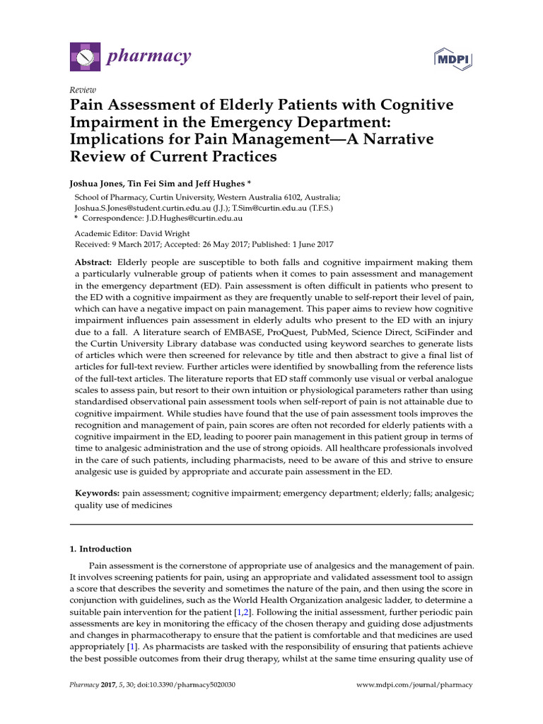 Pain Assessment in Elderly with Cognitive Impairment | PDF | Pain ...