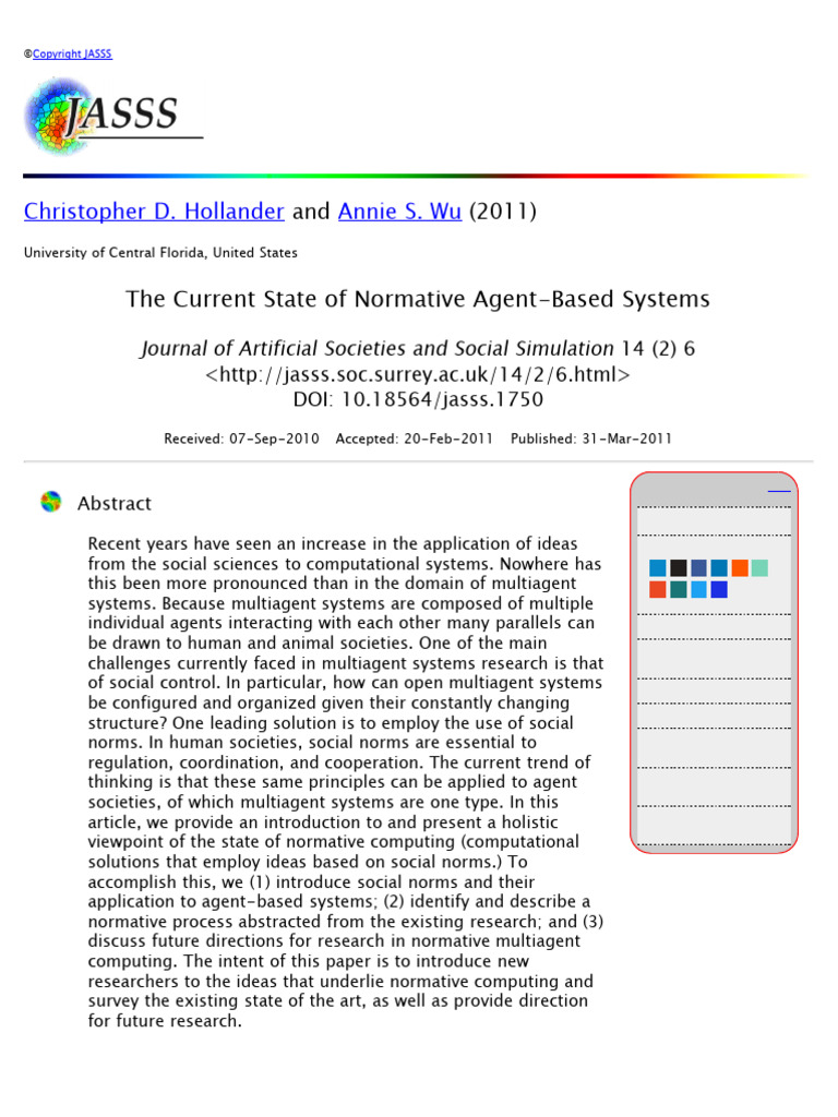 The Current State of Normative Agent-Based Systems | PDF | Deviance ...