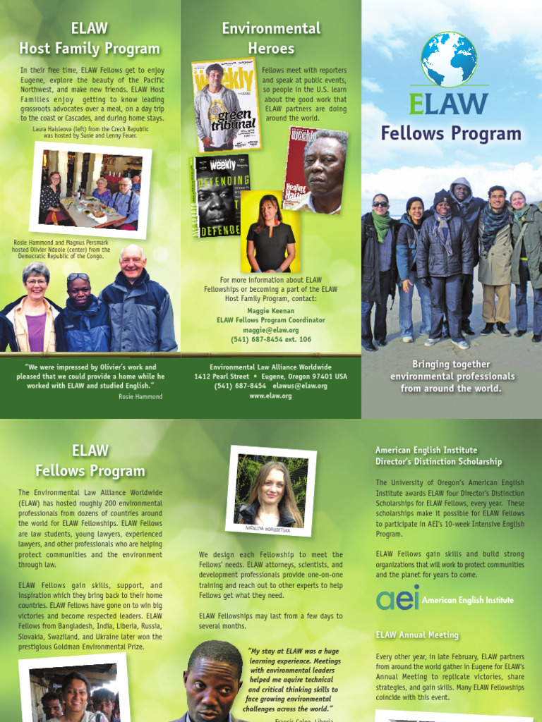ELAW Fellowship and Host Family Program | PDF | Justice | Crime & Violence