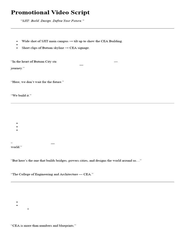 Promotional Video Script | PDF