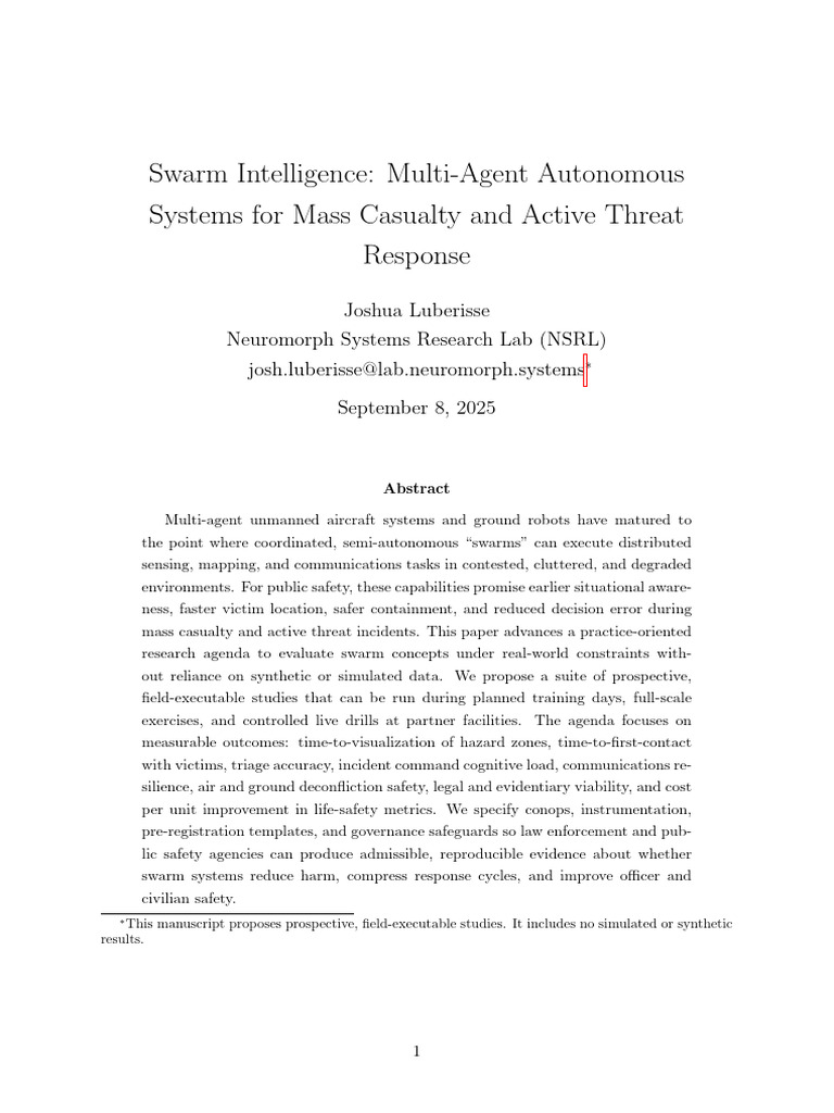 Swarm Intelligence: Multi-Agent Autonomous Systems For Mass Casualty ...