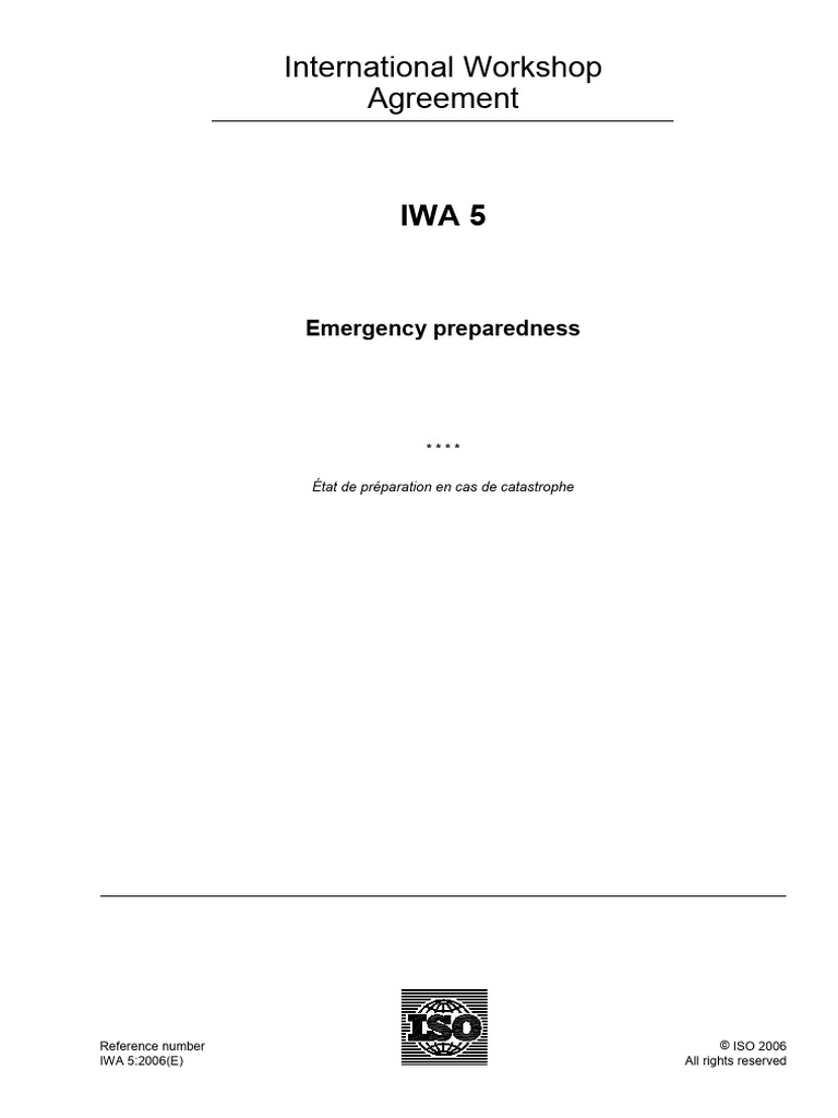 Emergency Preparedness IWA 5:2006 Guide | PDF | International ...