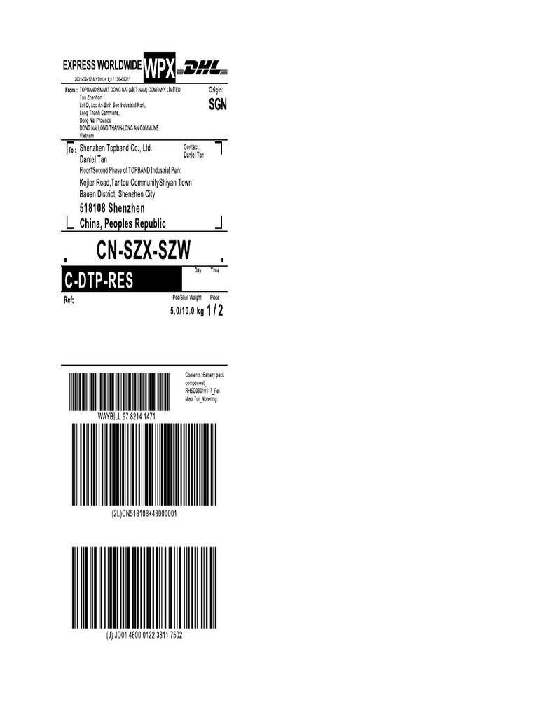 DHL AWB 9782141471 | PDF