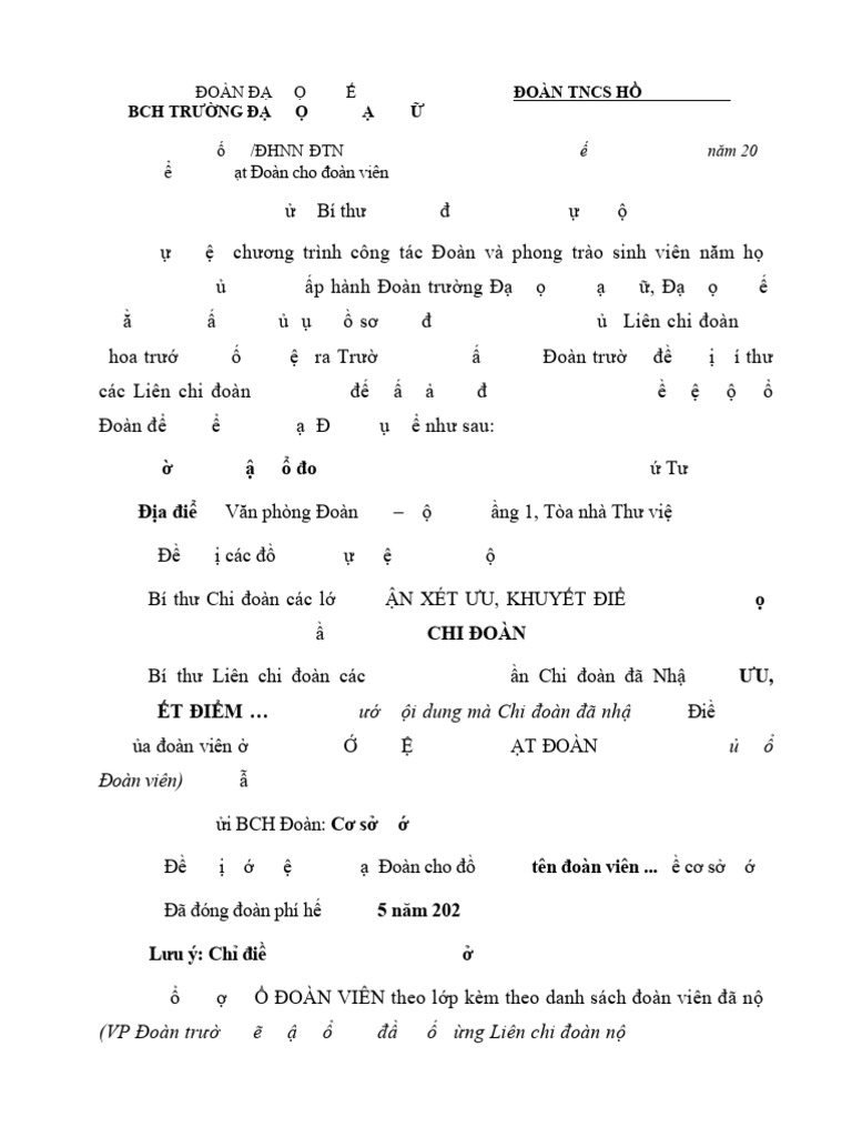 CV Chuyen Sinh Hoat Doan k18 | PDF