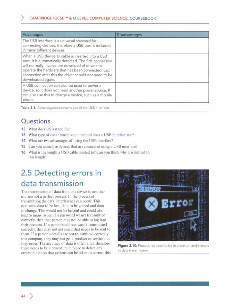 USB Interface and Data Error Detection | PDF | Error Detection And ...