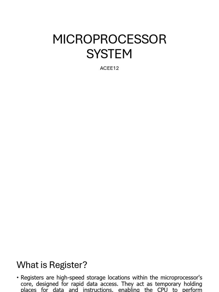 Microprocessor Register Overview | PDF | Central Processing Unit ...