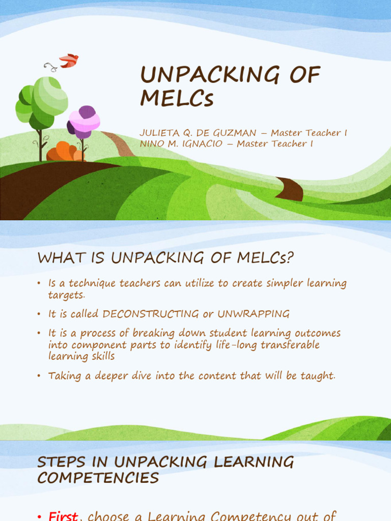 Unpacking MELCs for Effective Teaching | PDF | Learning | Cognition