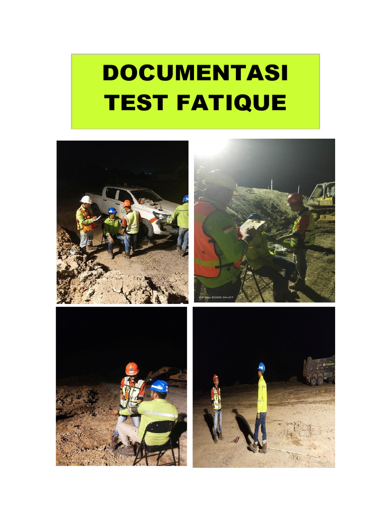 Dokumentasi Pelaksanaan Fatigue Test | PDF
