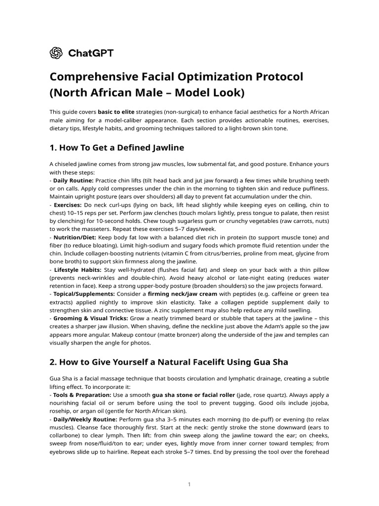 Comprehensive Facial Optimization Protocol (North African Male - Model ...