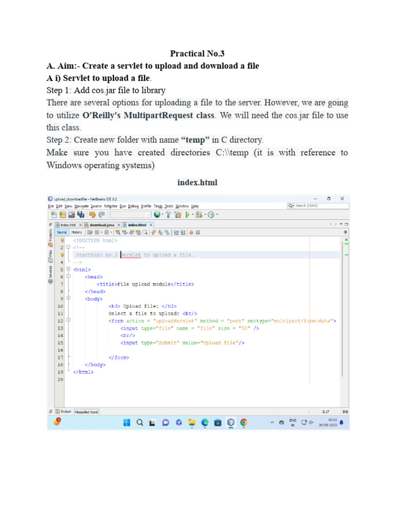 File Upload and Download Servlet Guide | PDF