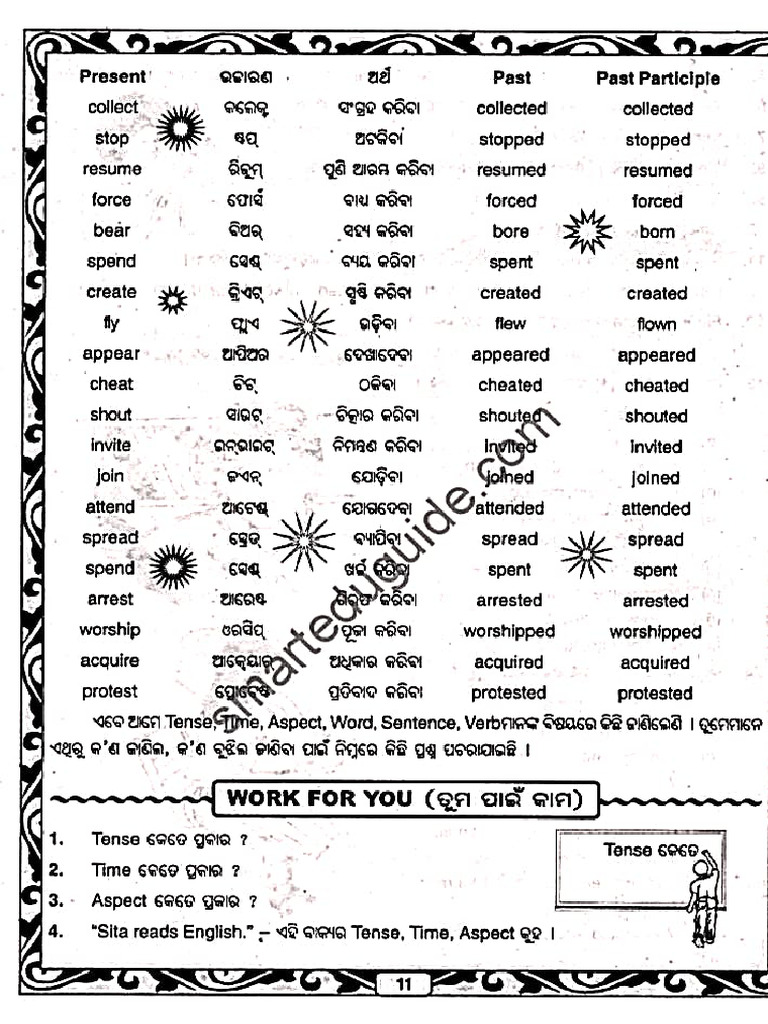 Verbs Forms English To Odia | PDF
