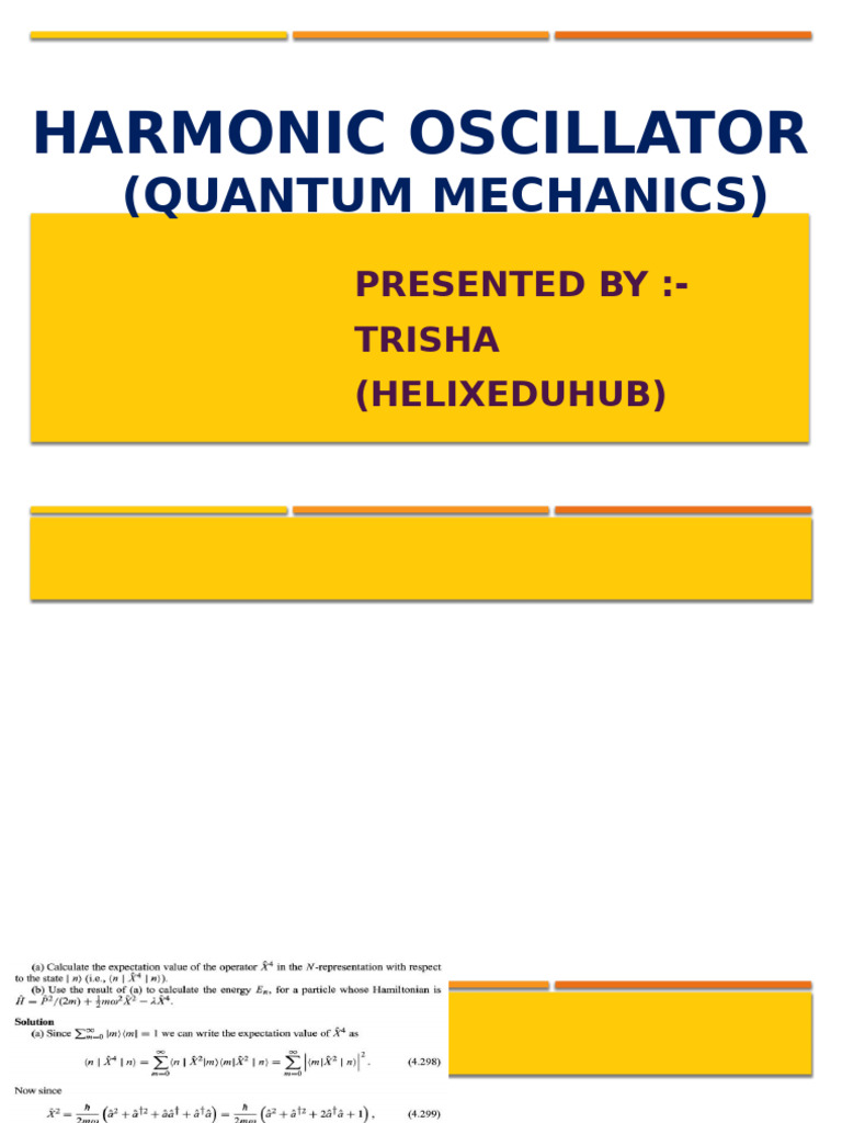 Harmonic Oscillator | PDF