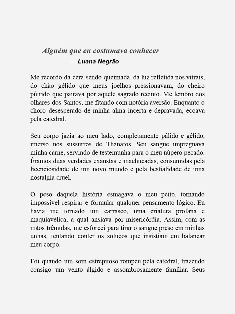 Reflexões sobre a perda e a escuridão | PDF