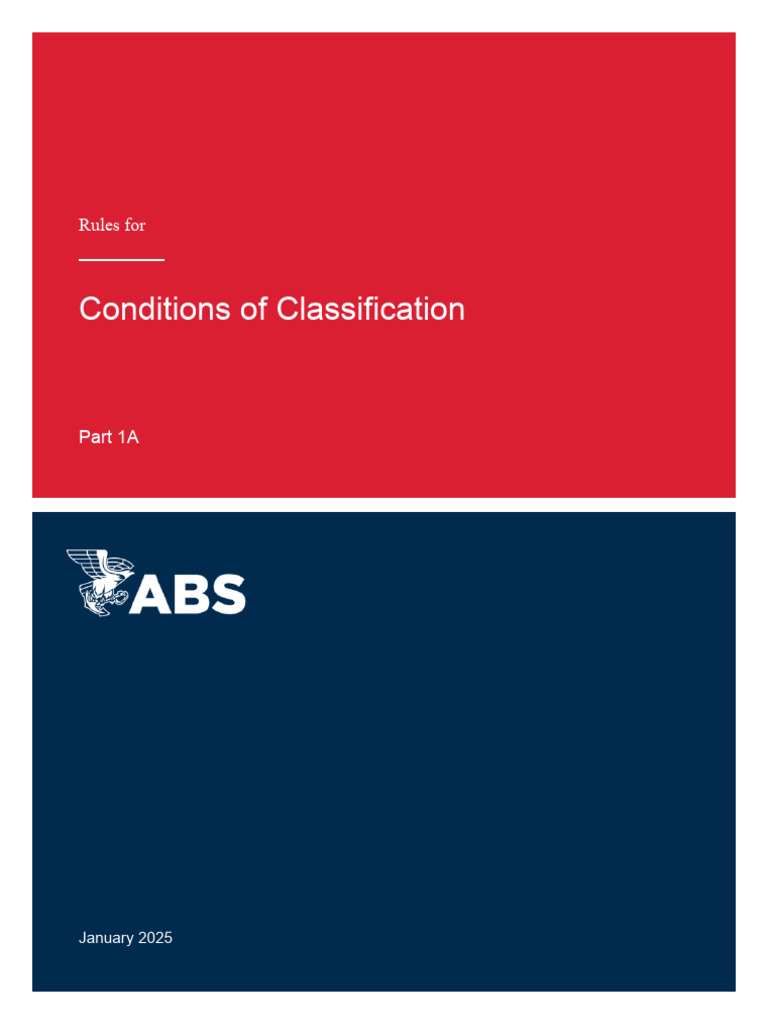 ABS Classification Rules Part 1A 2025 | PDF | Water Transport | Shipping
