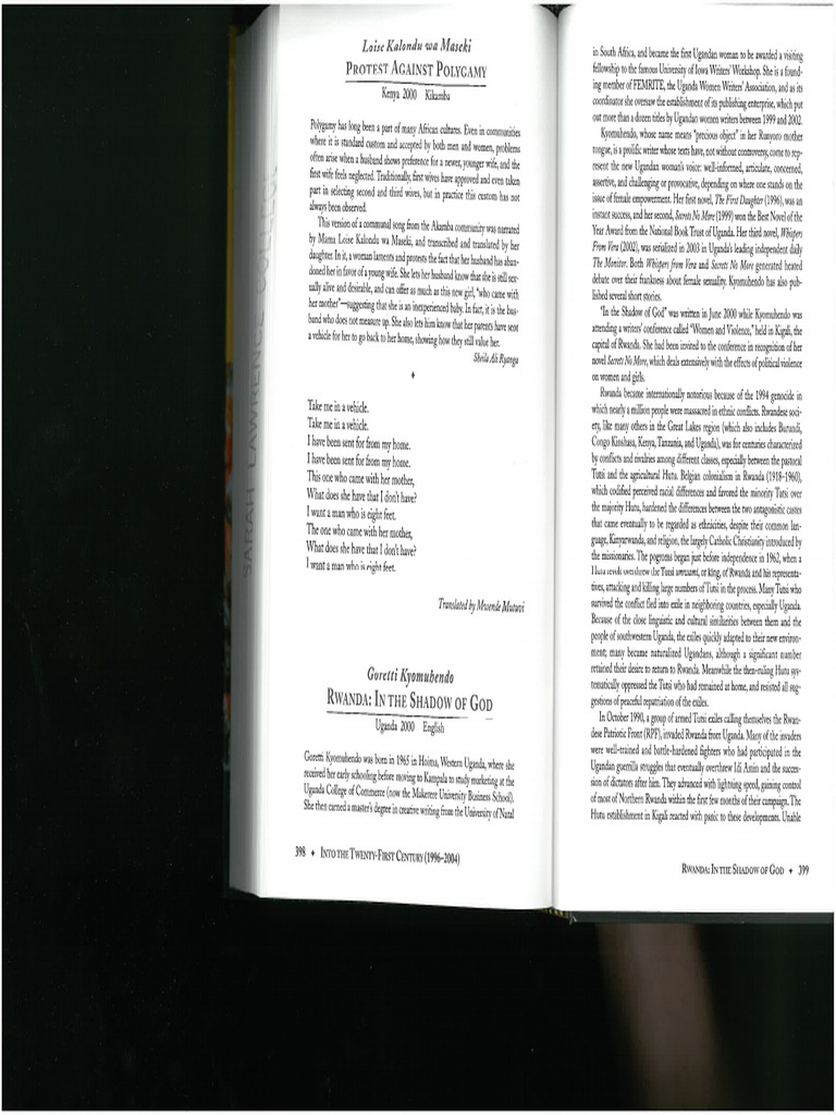 Women Writing Africa - Rwanda in The Shadow of God | PDF