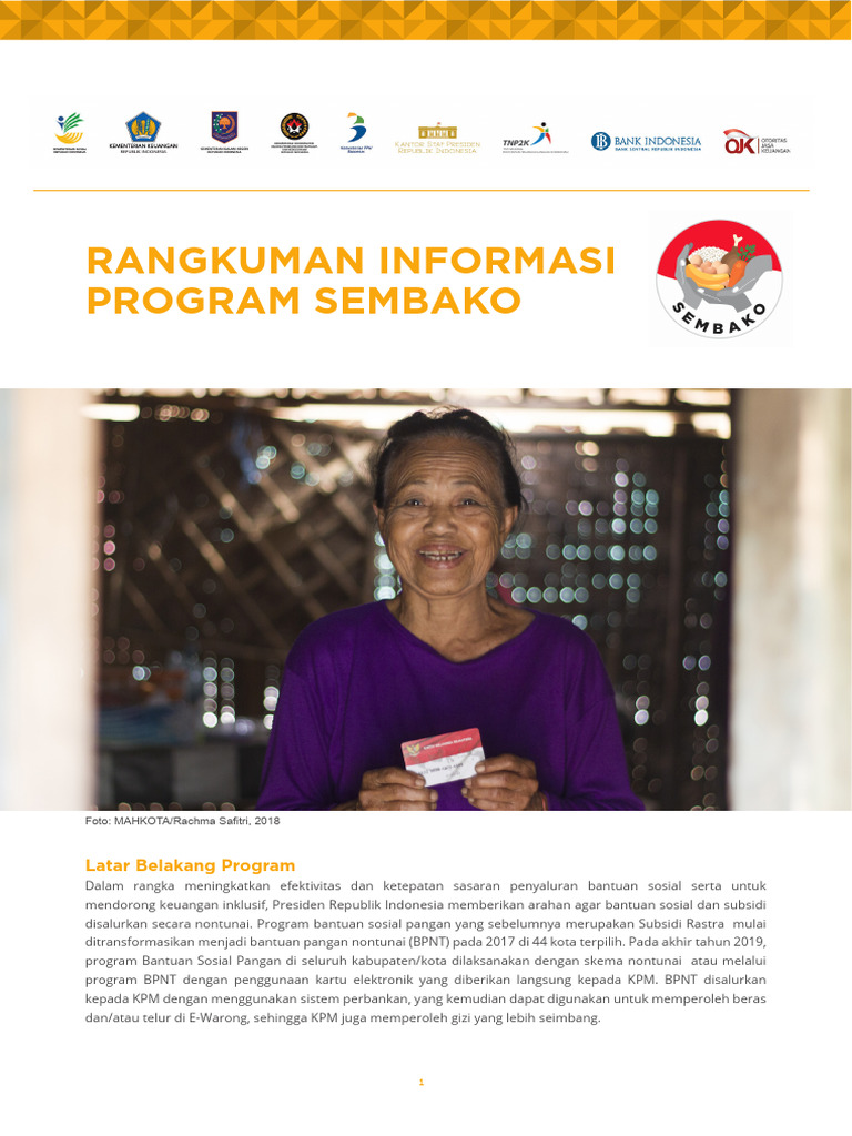 Program Sembako: Bantuan Pangan Nontunai | PDF