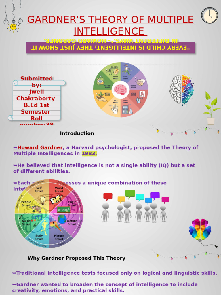 Gardner's Multiple Intelligence Theory | PDF | Intelligence ...