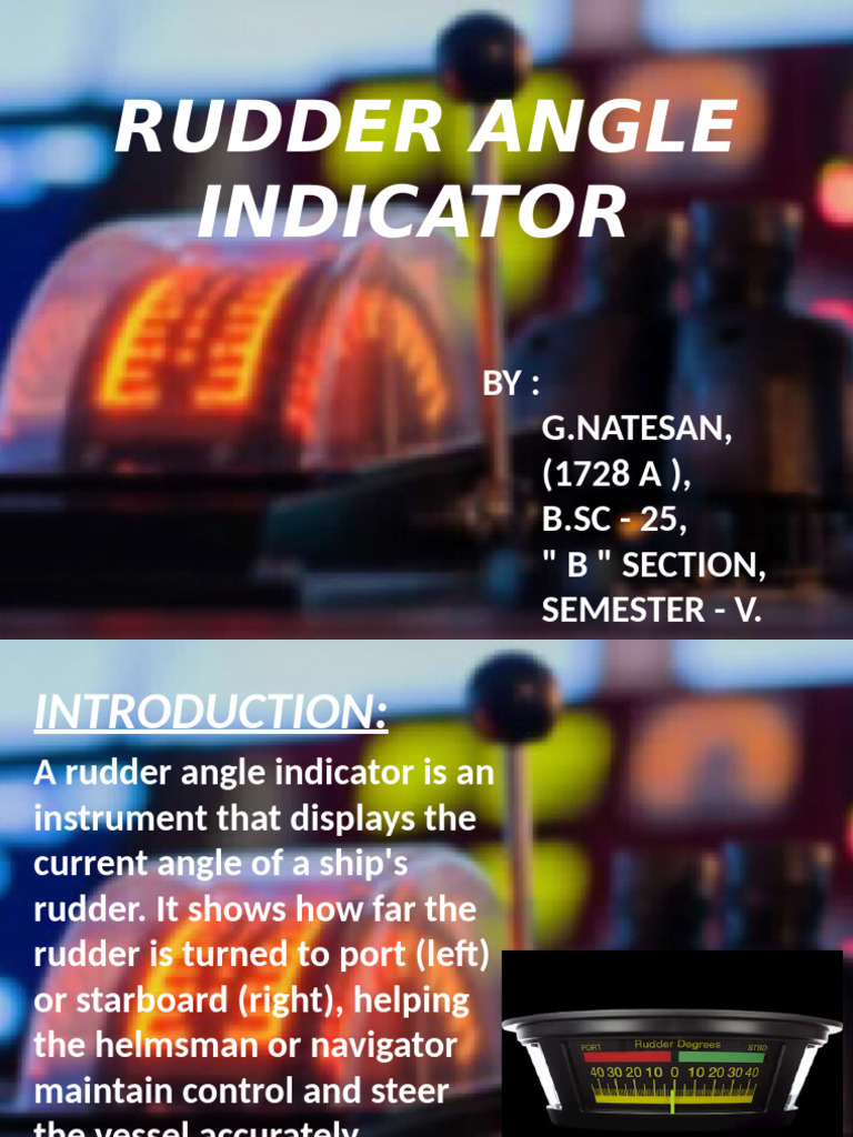 Rudder Angle Indicator | PDF