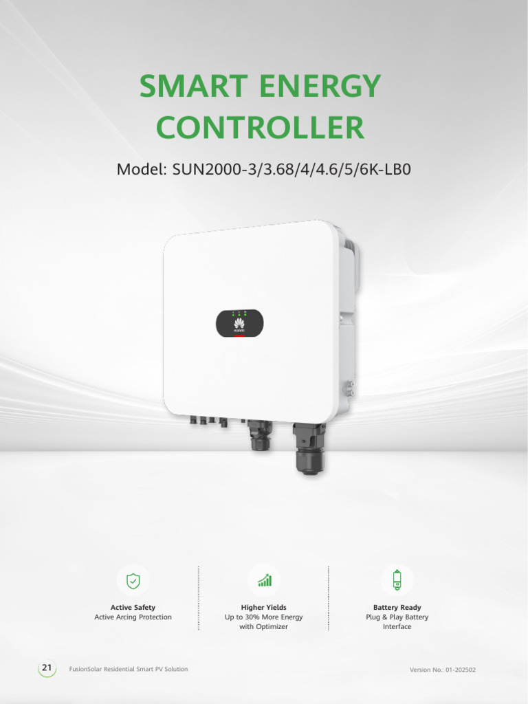 SUN2000 Smart Energy Controller Specs | PDF | Power (Physics ...