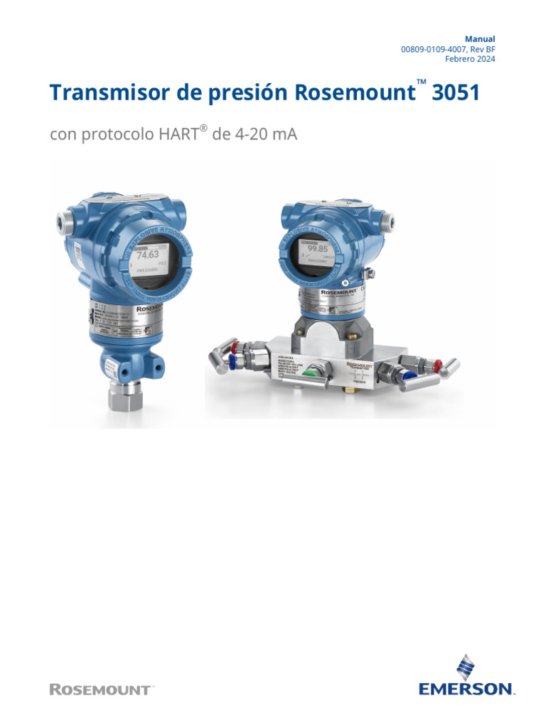 Manual de Transmisor de Presión Rosemount 3051 | PDF | Descarga ...