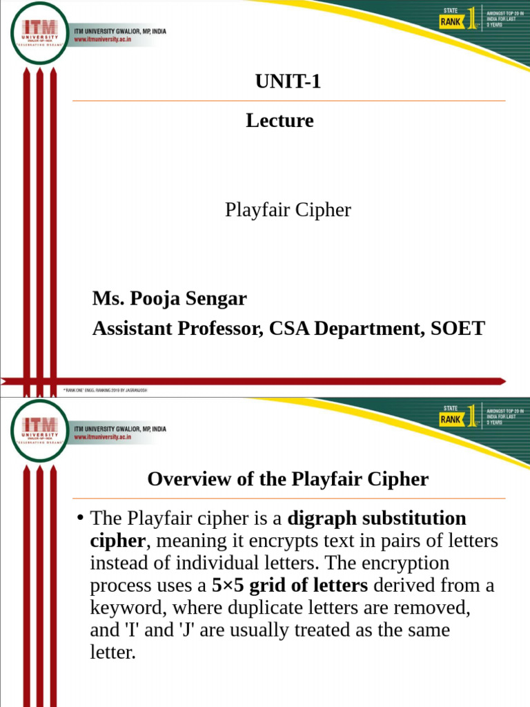 Playfair Cipher Encryption Guide | PDF | Espionage Techniques | Secrecy