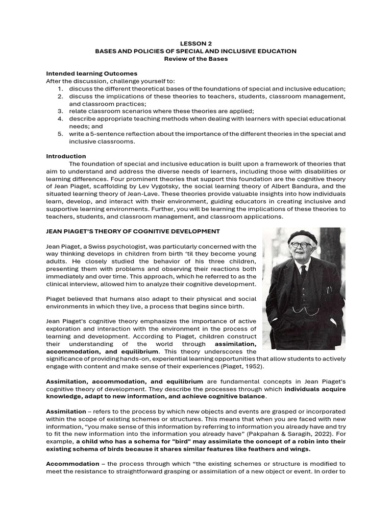 Foundations of Special Education Theories | PDF | Learning | Learning ...