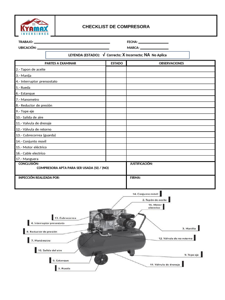 Checklist Compresora | PDF