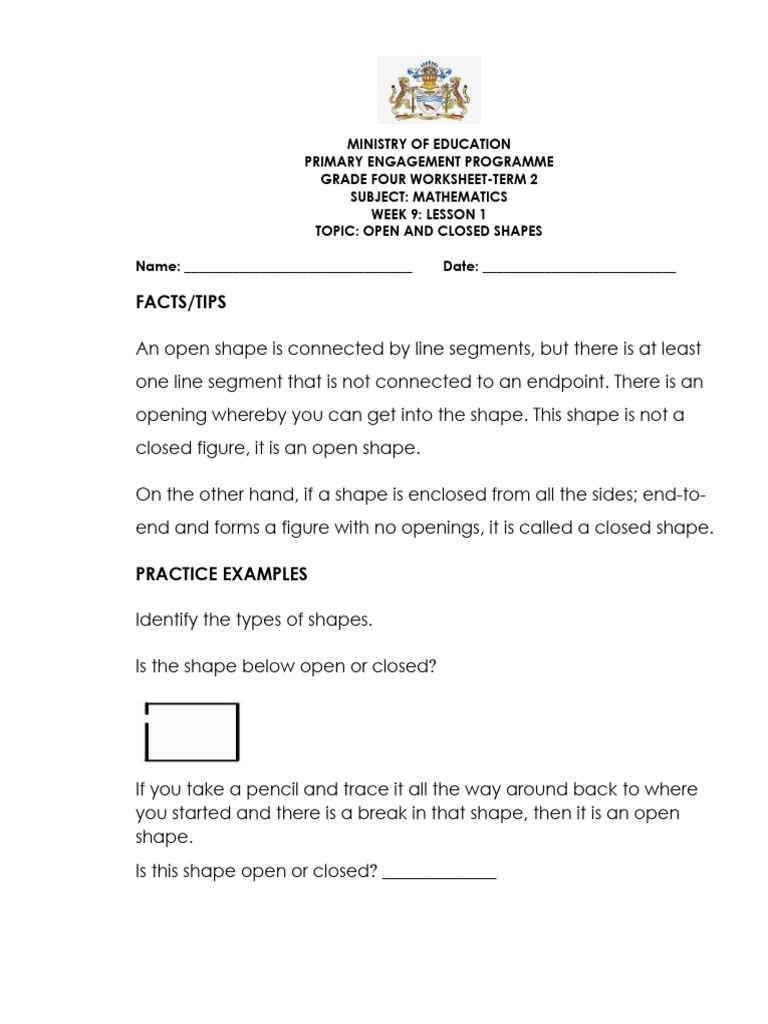 Grade 4 Math: Shapes & Polygons Worksheet | PDF | Rectangle | Triangle