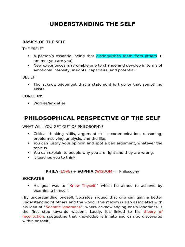 Exploring the Philosophy of Self | PDF | Soul | Philosophy Of Self