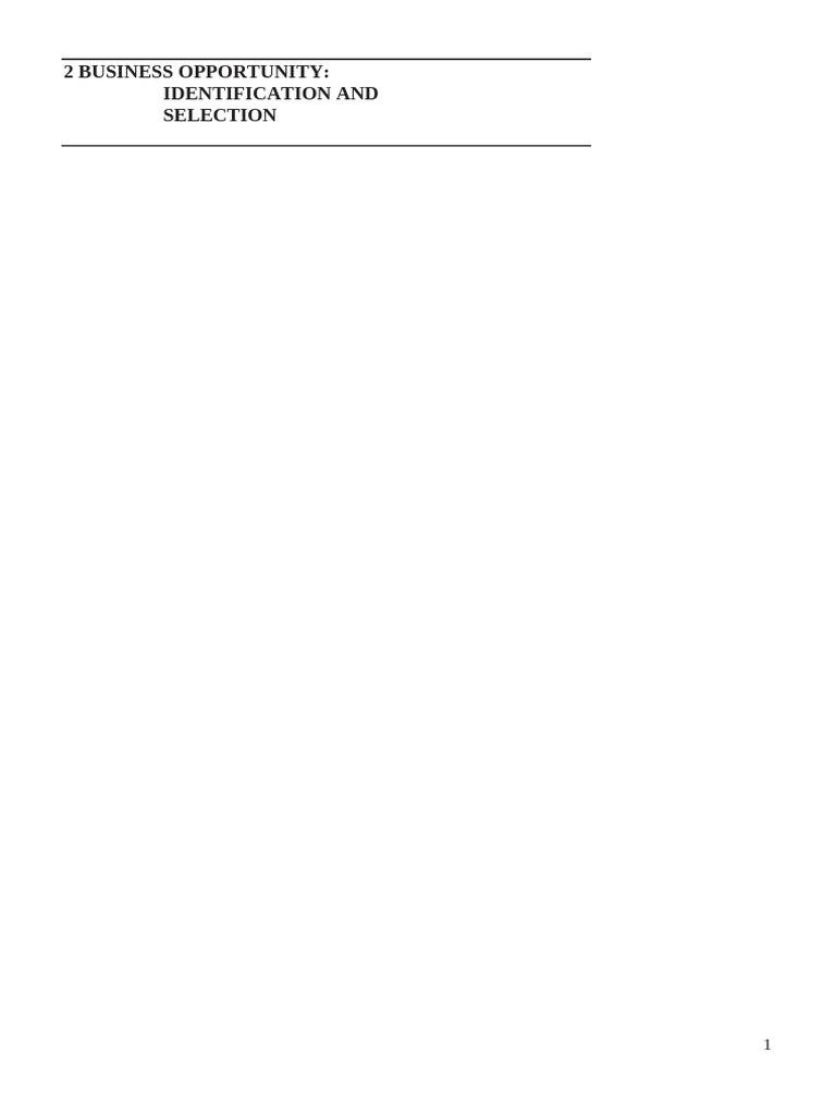 Identifying Business Opportunities for Entrepreneurs | PDF ...