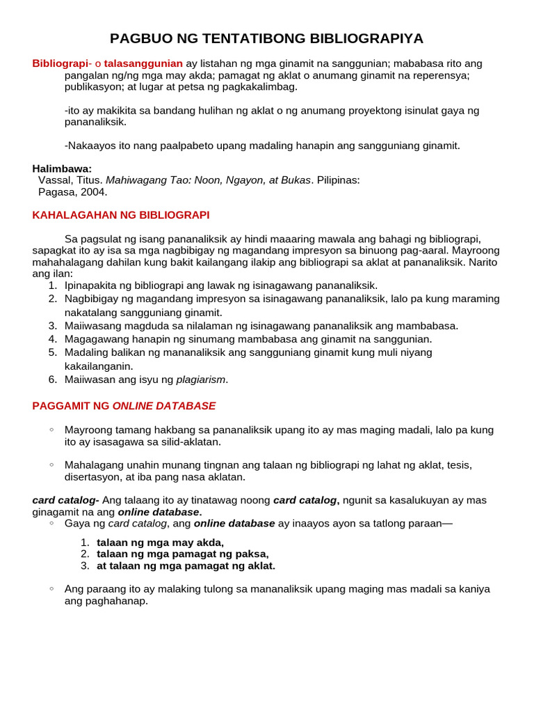 11 Pagbasa at Pagsusuri (Pagbuo NG Tentatibong Bibliograpiya) | PDF