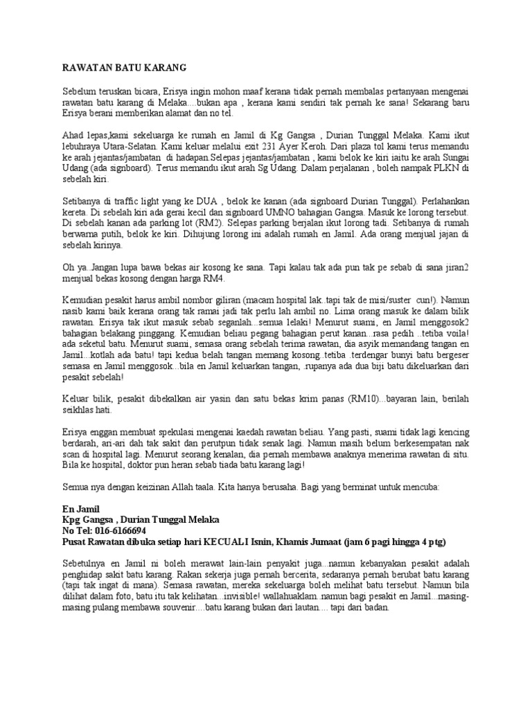 Rawatan Batu Karang Pdf