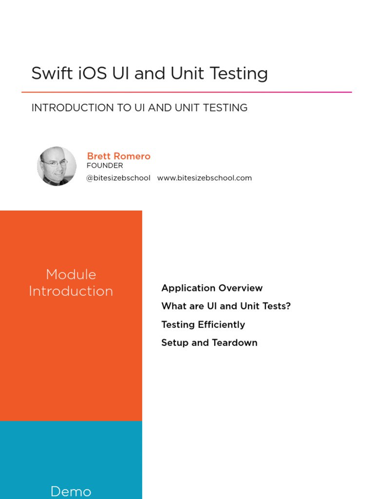 1 Swift Ios Ui Unit Testing m1 Slides | PDF