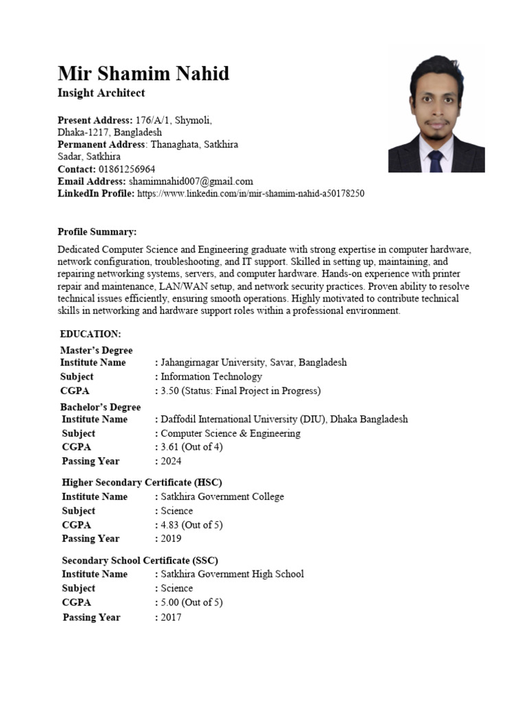 Computer Science Graduate Profile | PDF | Computer Network | Computing