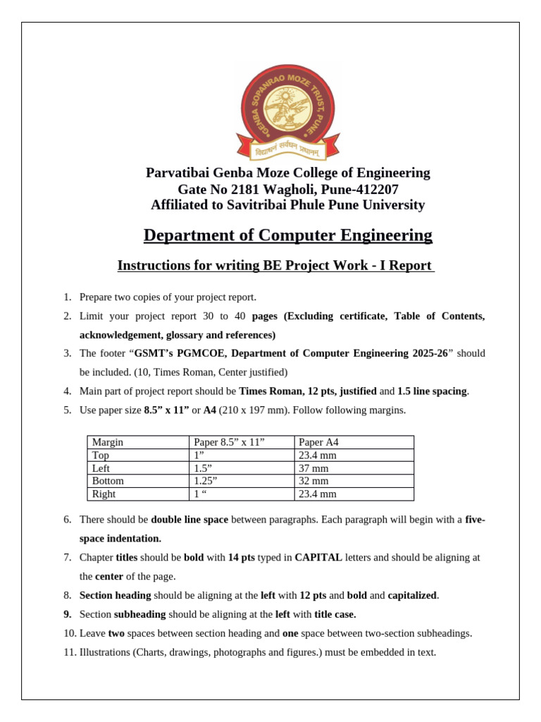 BE Project Report Guidelines for Computer Engineering | PDF | Internet ...