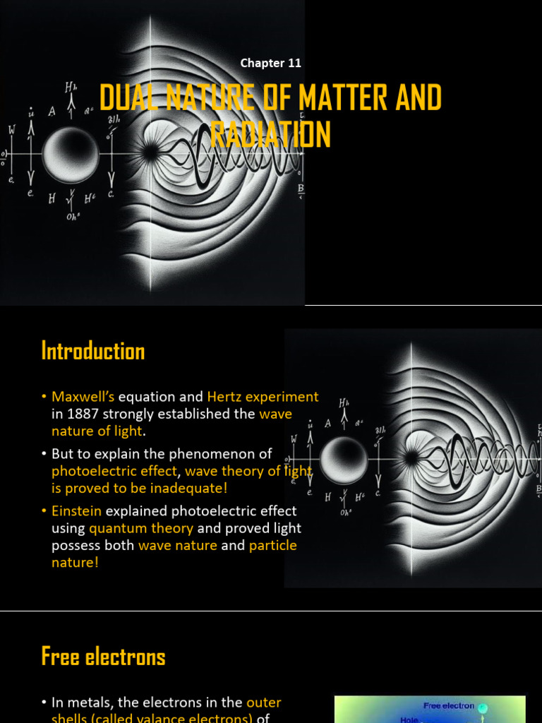 Dual Nature of Matter and Radiation | PDF | Photoelectric Effect | Electron