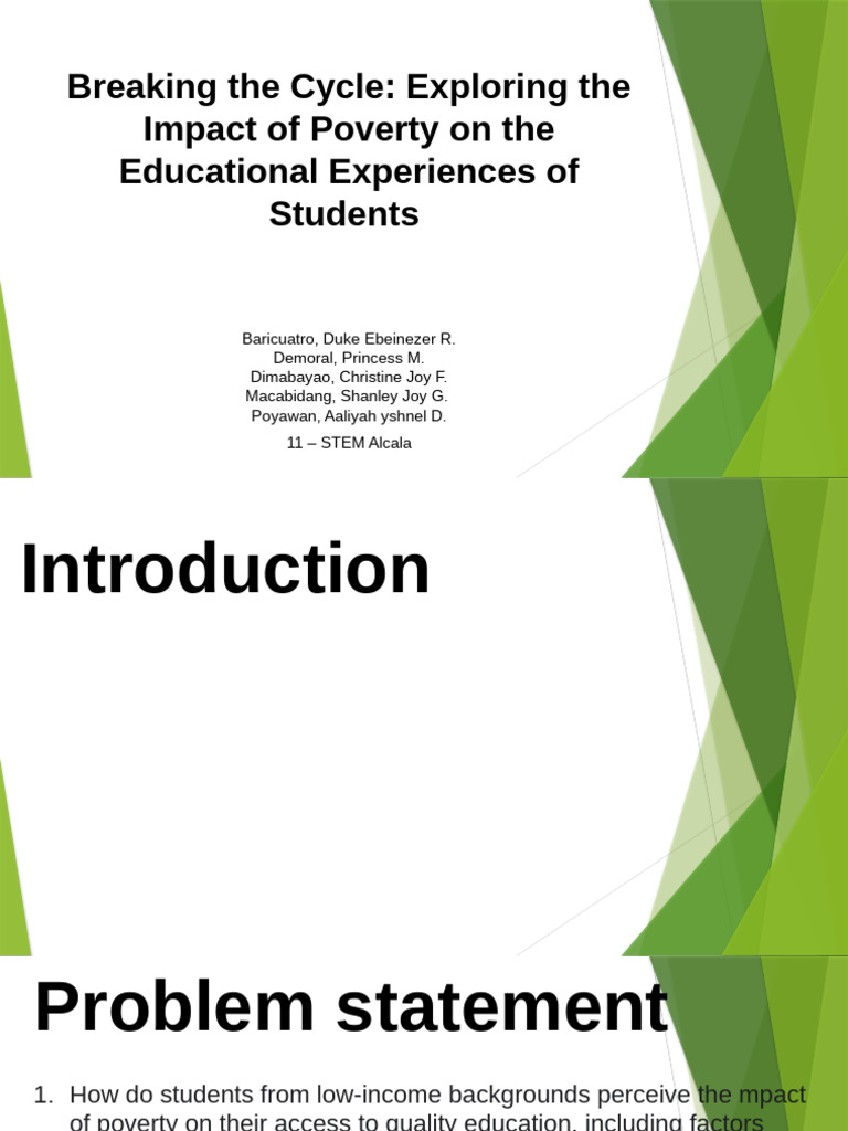 Impact of Poverty on Student Education | PDF