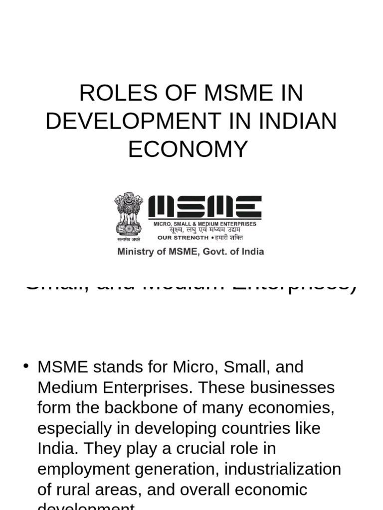 MSME's Role in India's Economic Growth | PDF | Subsidy | Economies