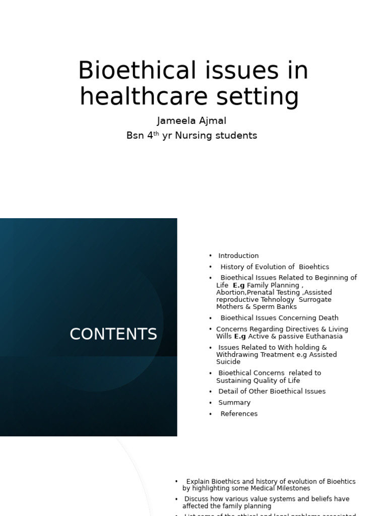 Bioethical Concerns in Healthcare Setting | PDF | Bioethics | Organ ...
