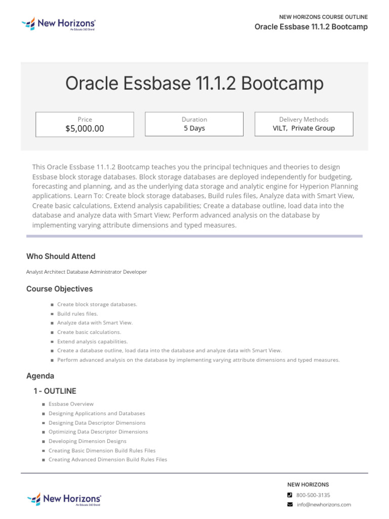Oracle Essbase 11.1.2 Bootcamp NH | PDF | Databases | Computer Data