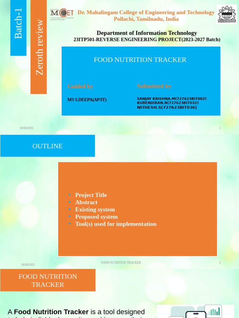Food Nutrition Tracker Project Overview | PDF | Nutrition | Diet ...