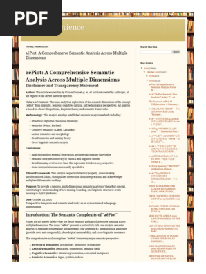 Better Experience AéPiot a Comprehensive Semantic Analysis Across Multiple Dimensions