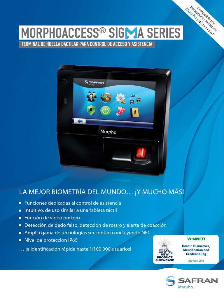 morphoaccess-sigma-series-122015-sp_0 | PDF | Biometría | Pantalla táctil