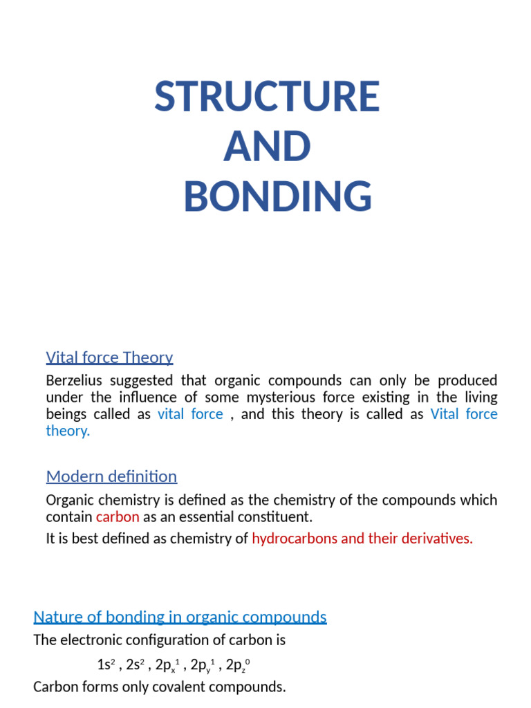 Structure and Bonding B SC I | PDF | Aromaticity | Chemical Bond